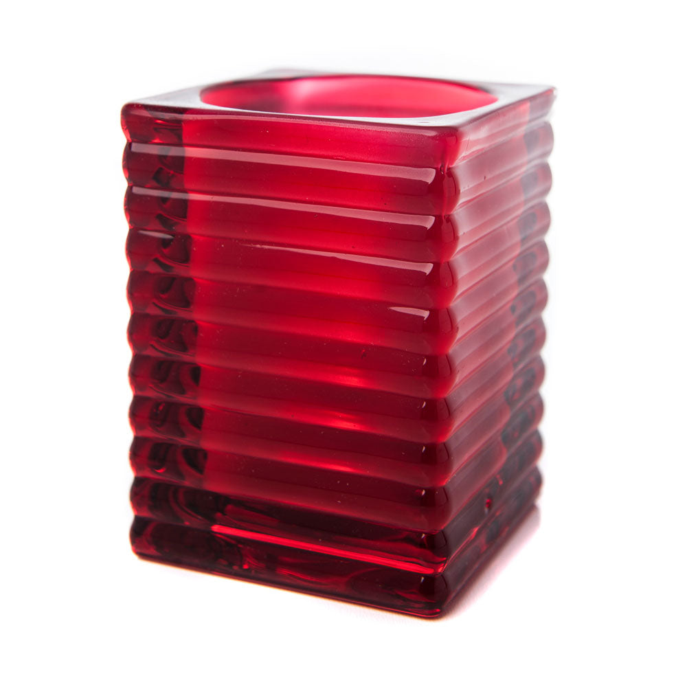 Ribbed Glass Red Case of 6