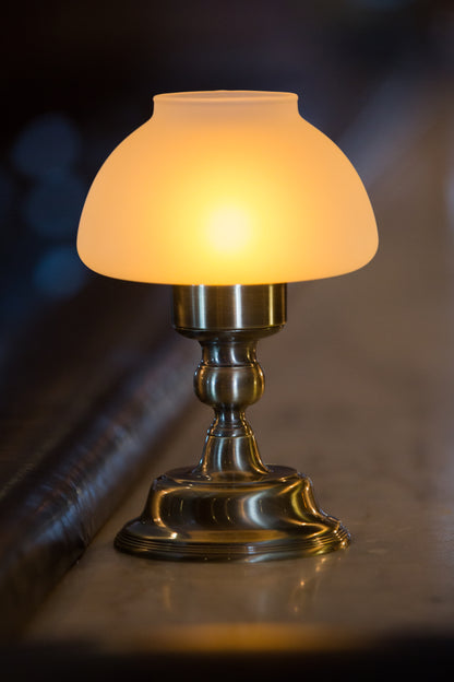 Mushroom Glass Candle Lamp Brass (Each)